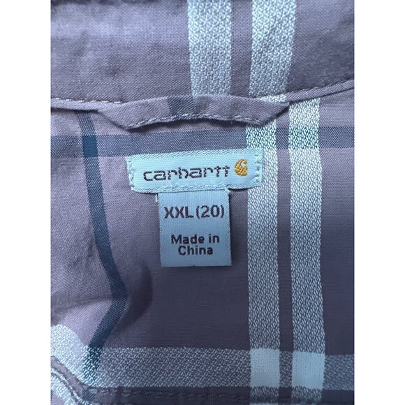Carhartt Women's 103085 Roll Tab Sleeve Fairview Plaid Shirt Size XXL - Picture 10 of 14